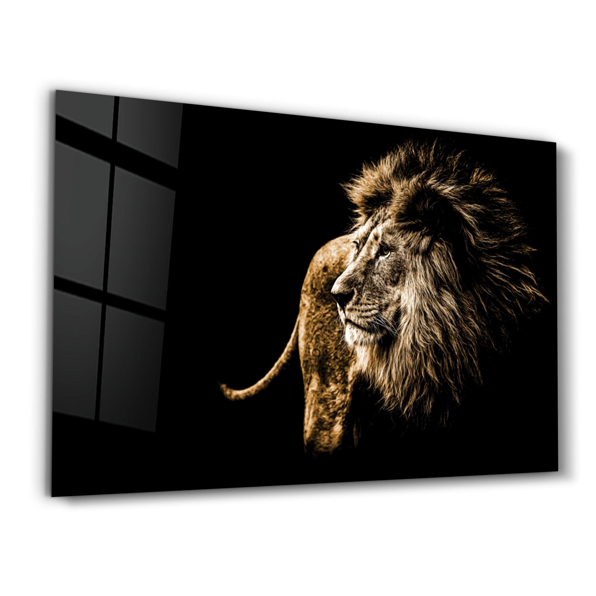 Golden Majesty | Glass Wall Art - Artdesigna