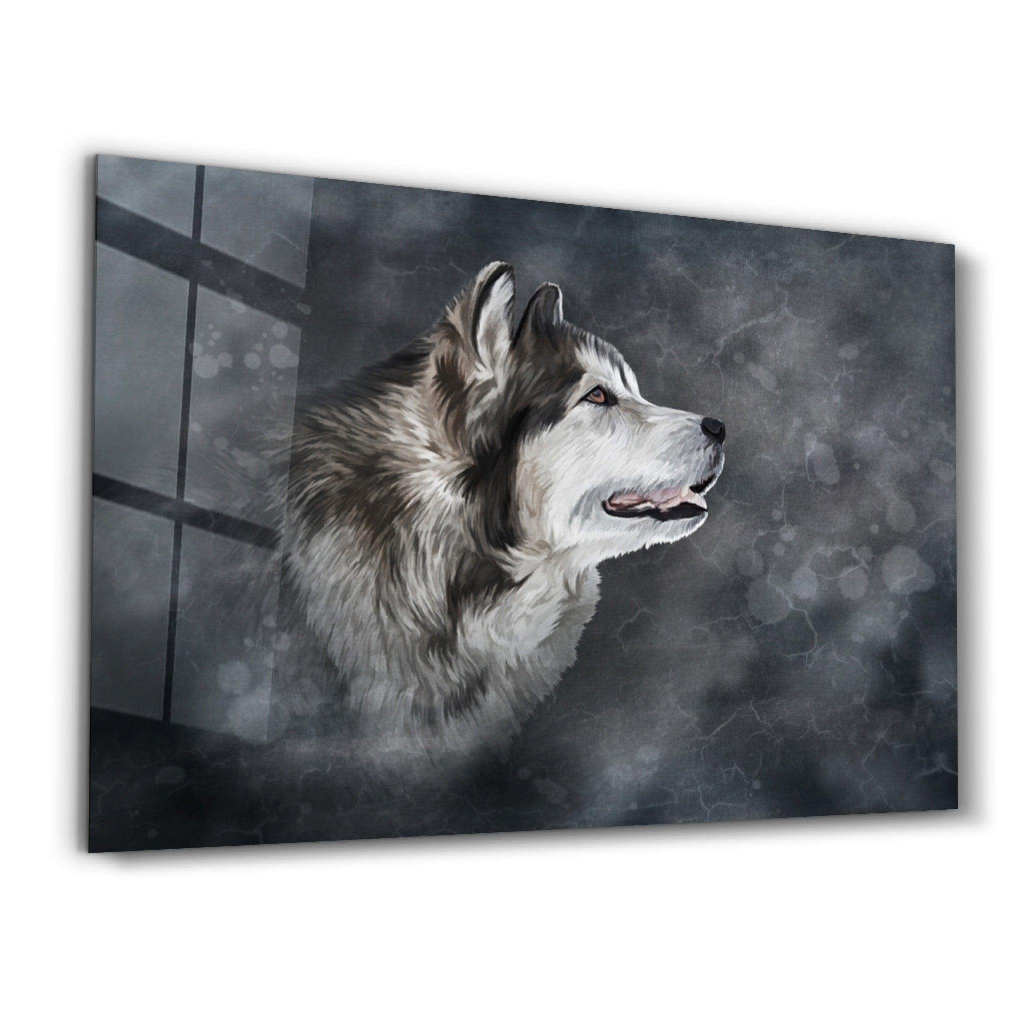 Wolf 2 | Glass Wall Art - Artdesigna