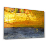 Abstract Yellow Pattern V2 | Glass Wall Art