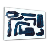 Blue Brush Marks | Glass Wall Art