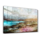 Lake Abstract Oil Painting | Glass Wall Art