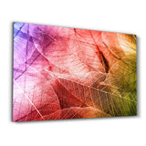 Rainbow Leaves | Glass Wall Art