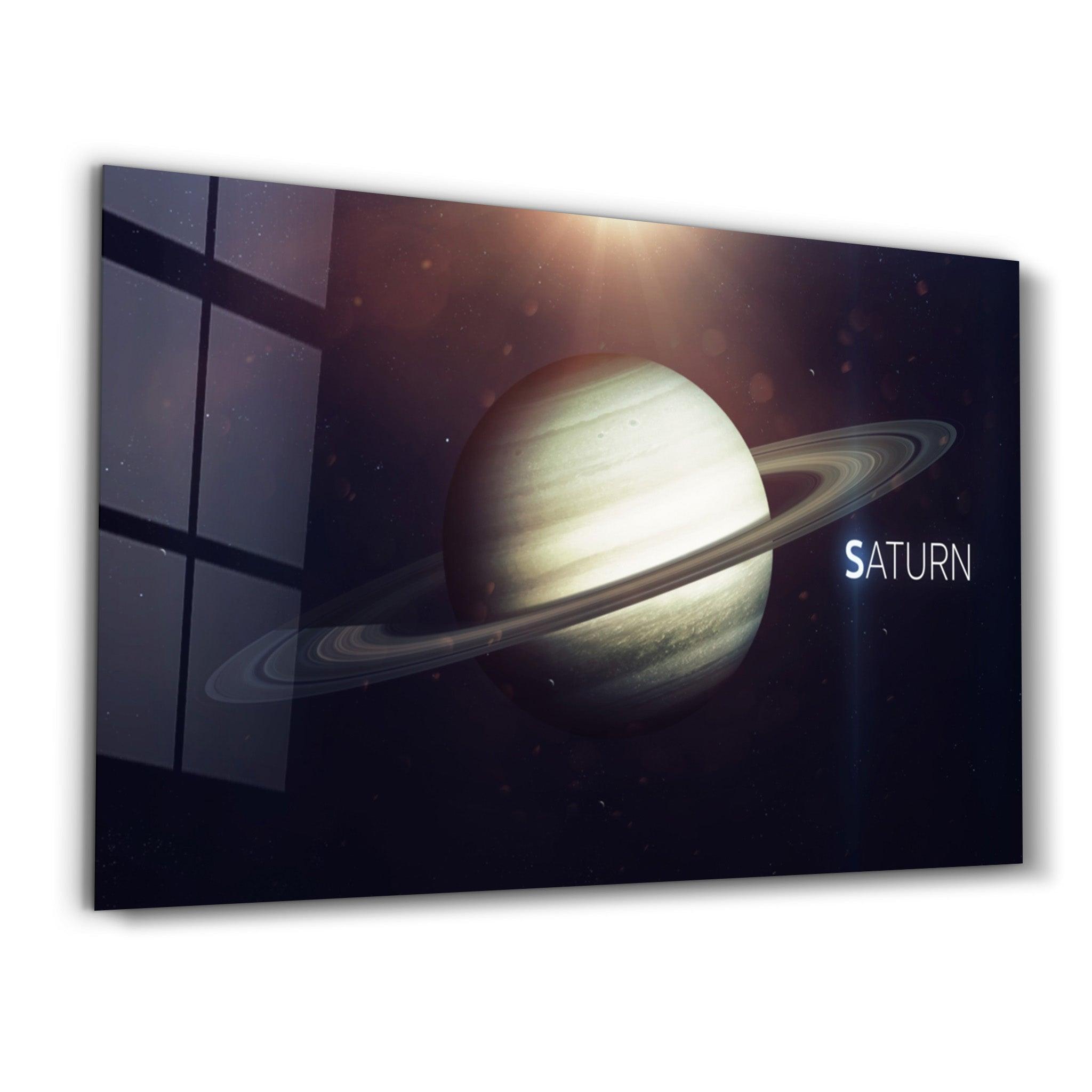 Saturn | Glass Wall Art - Artdesigna