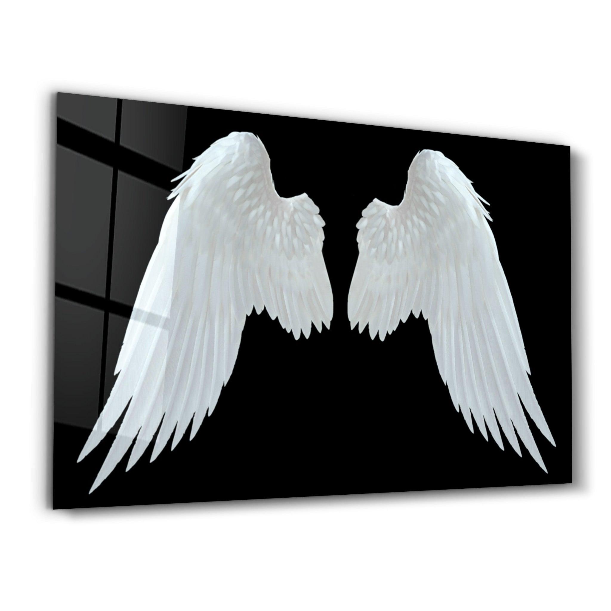 Angel Wings | Glass Wall Art - Artdesigna