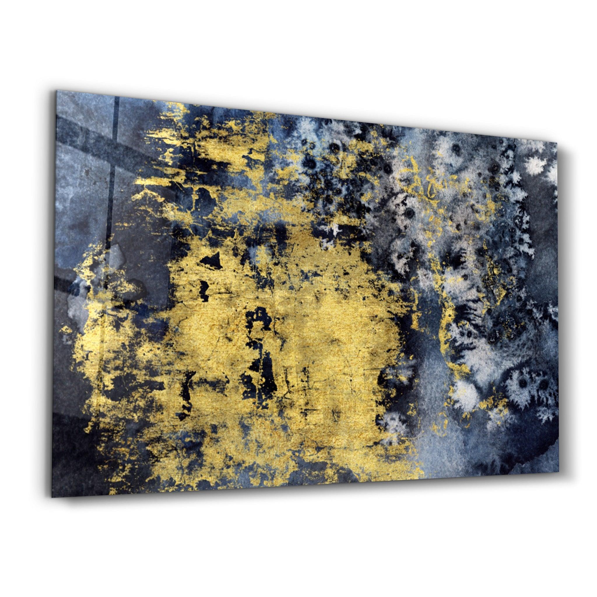 Yellow Abstract Pattern V2 | Glass Wall Art - Artdesigna