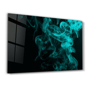 Green Smoke | Glass Wall Art - Artdesigna