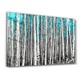 Abstract White Trees V2 | Glass Wall Art