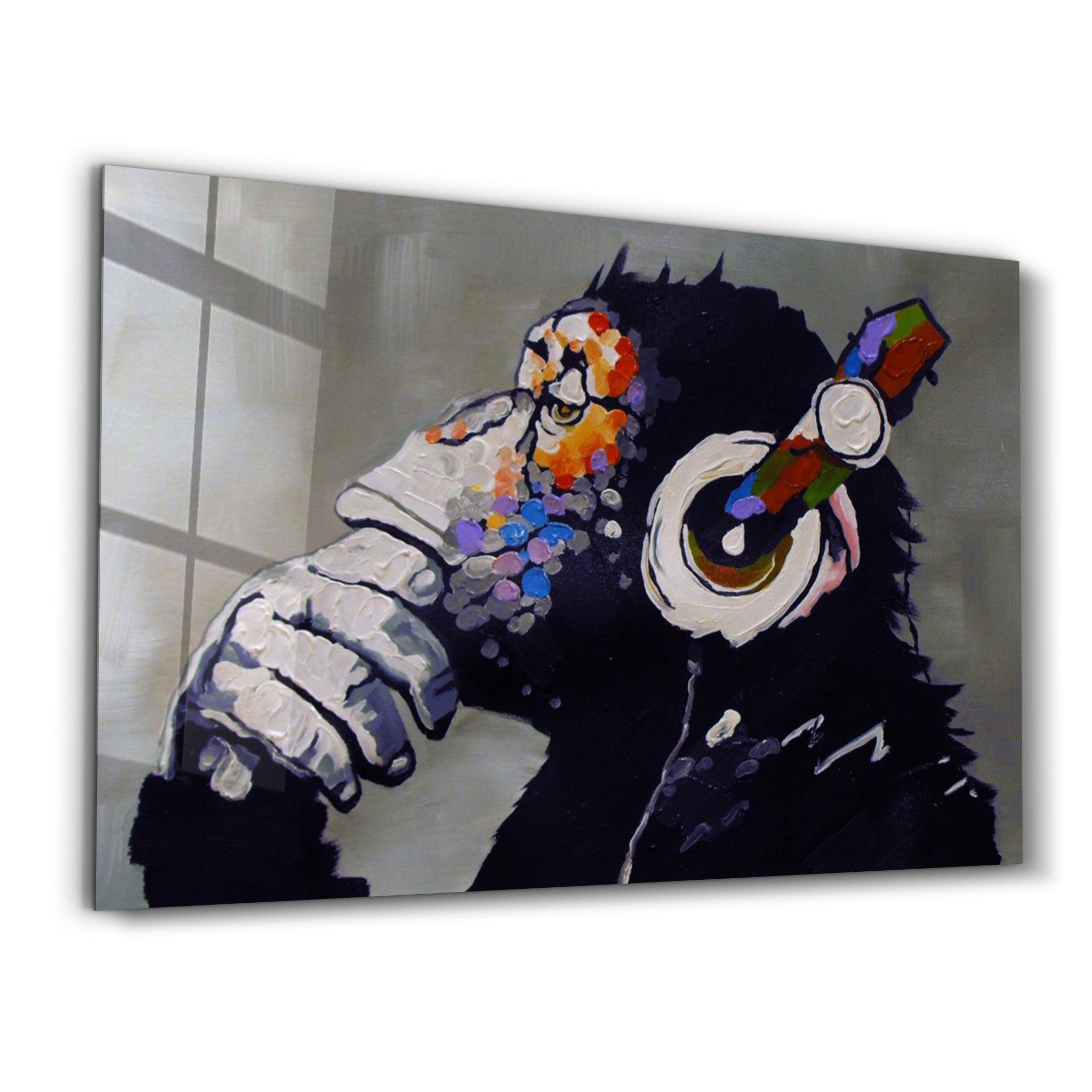 Abstract Monkey Beat | Glass Wall Art - Artdesigna