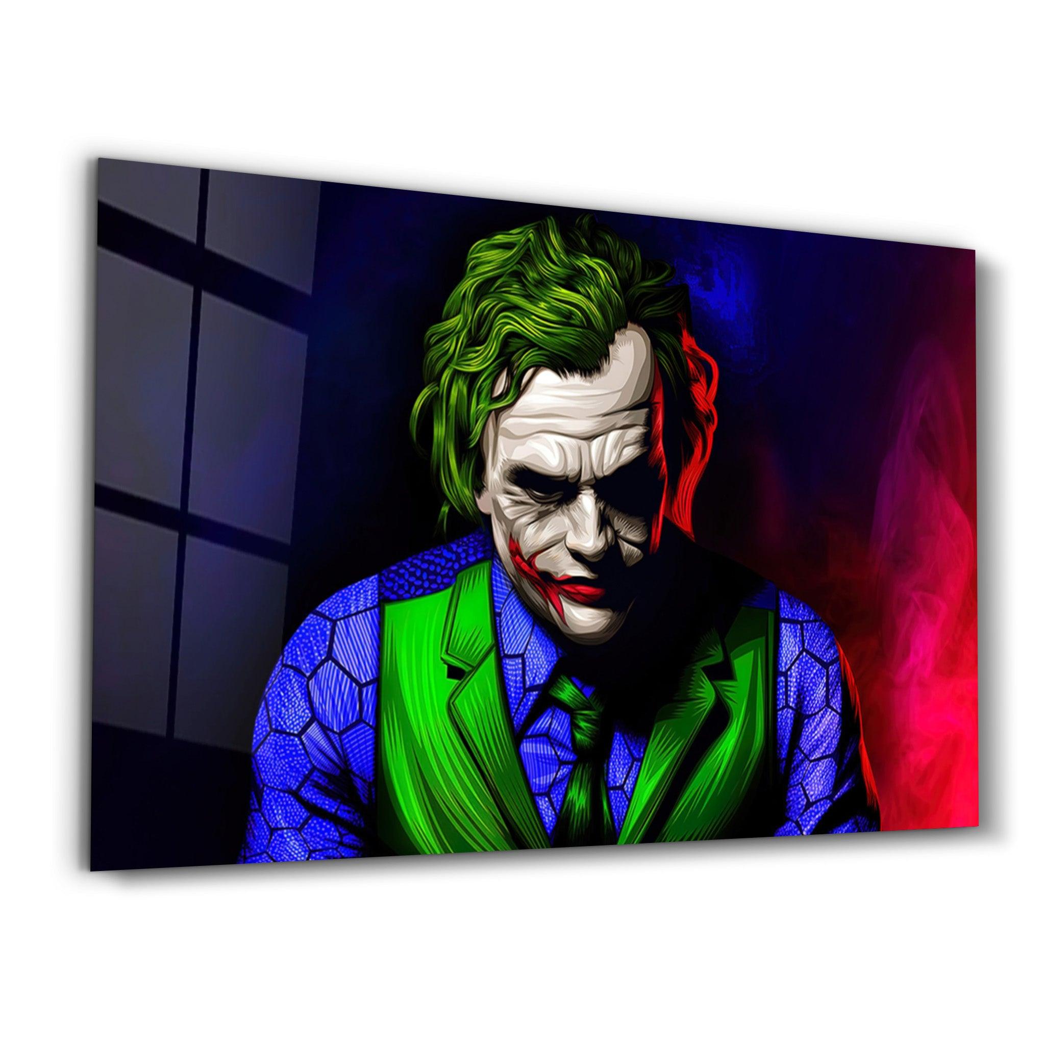 Joker V1 | Glass Wall Art - Artdesigna