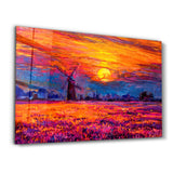 Windmill and Sun | Glass Wall Art