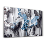 Pastel Blue Flower | Glass Wall Art - Artdesigna