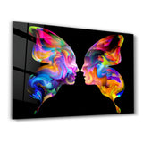 Colored Face Off | Glass Wall Art