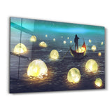 Lights on the Sea | Glass Wall Art
