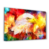 Abstract Colorful Eagle | Glass Wall Art