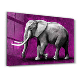 Elephant Purple | Glass Wall Art