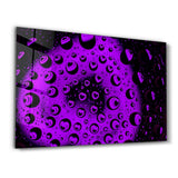 Water Drops Purple Heart | Glass Wall Art