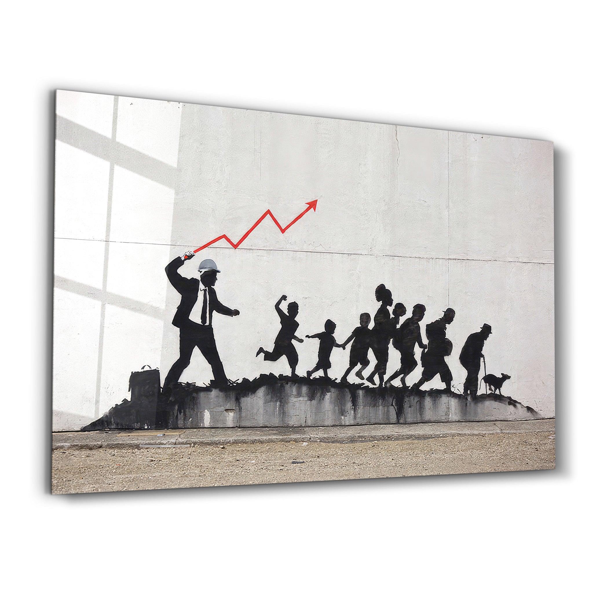 Banksy - Noname | Designer's Collection Glass Wall Art - Artdesigna