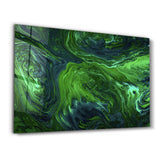 Lava Pattern - Green | Designer's Collection Glass Wall Art