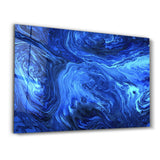 Lava Pattern Blue | Glass Wall Art