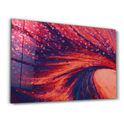 Dusty Drops Red | Designer's Collection Glass Wall Art - Artdesigna