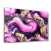 Marble Collection H14 - PinkPurple | Glass Wall Art - Artdesigna