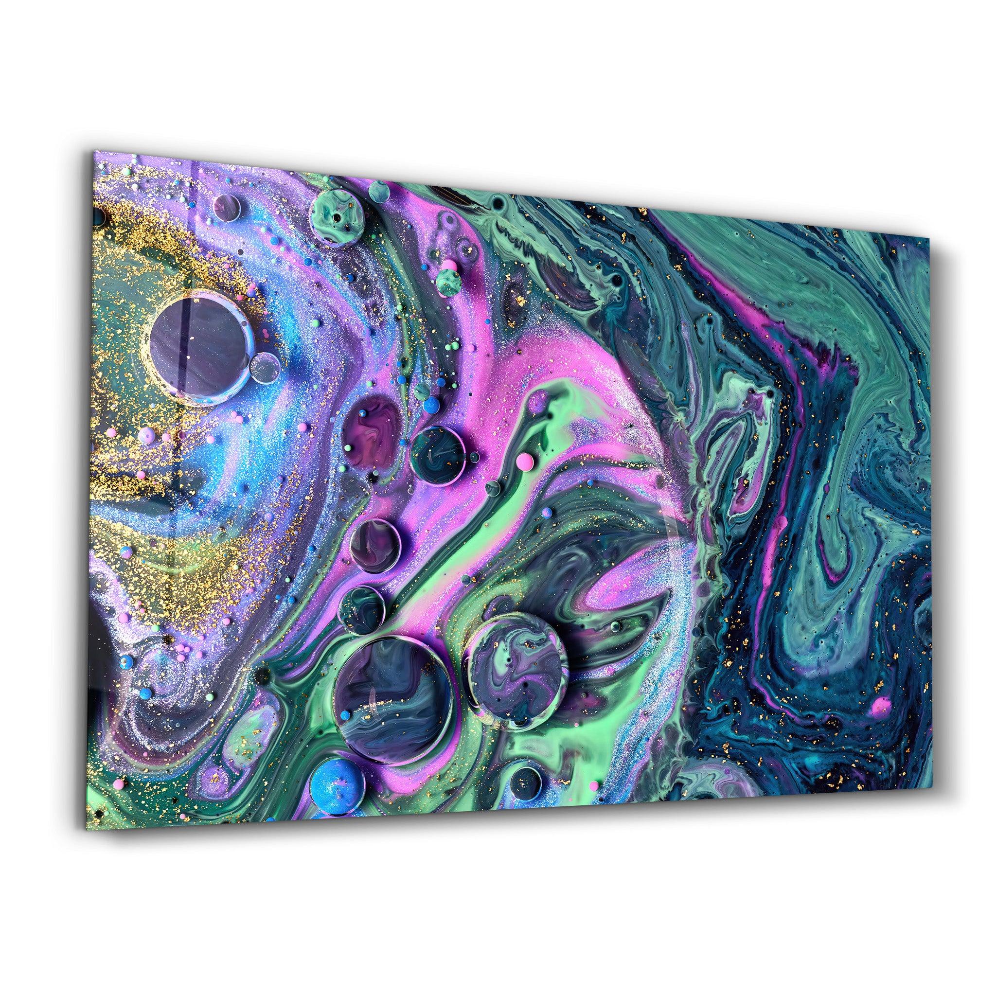 Marble Galaxy 2 | Glass Wall Art - Artdesigna