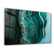 Marble Collection H26 - Ocean | Glass Wall Art - Artdesigna