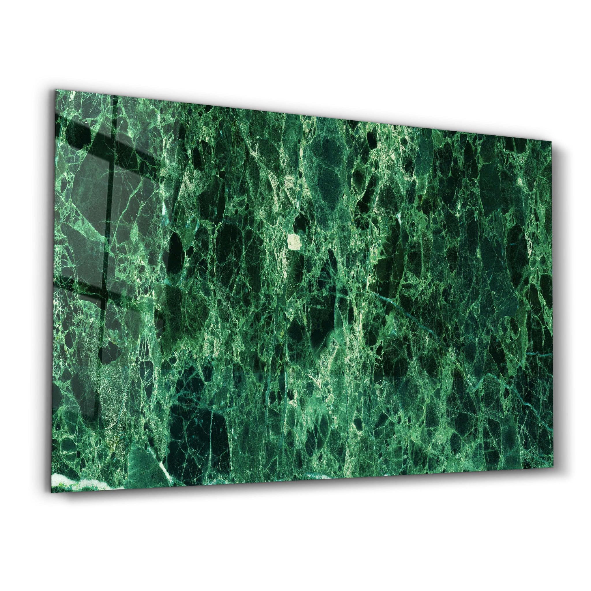 Green Marble | Glass Wall Art - Artdesigna