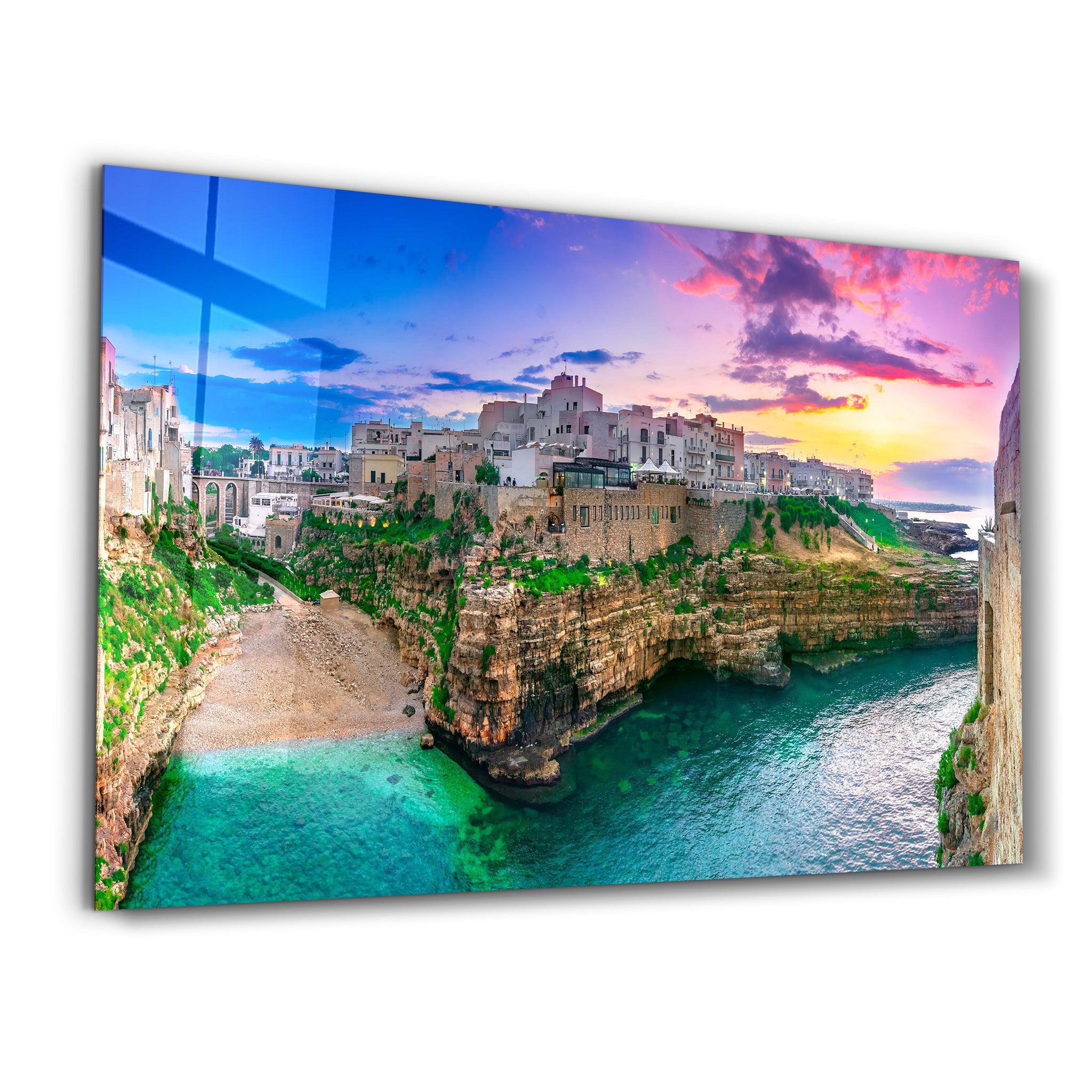 Polignano a Mare, Puglia, Italy | Glass Wall Art - Artdesigna