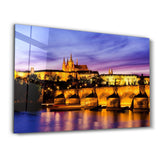 Beautiful Prague Castle during twilight | Glass Wall Art