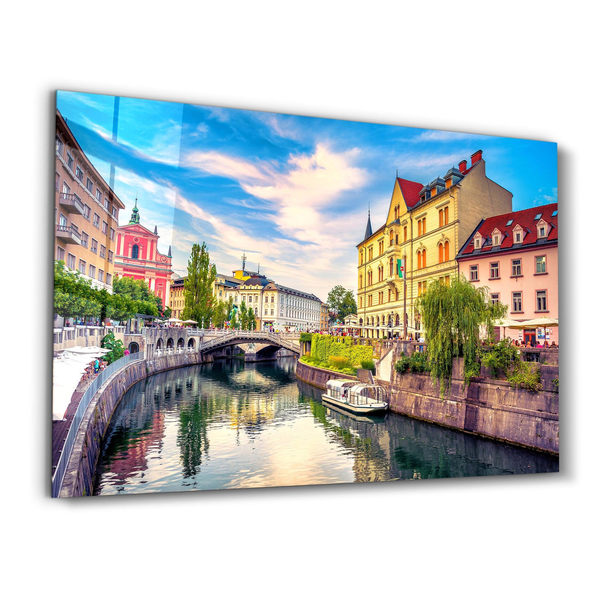 Ljubljana is the capital of Slovenia | Glass Wall Art - Artdesigna