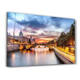 A wonderful night view of Paris, capital of France | Glass Wall Art
