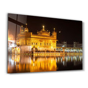 The stunning Sikh Golden Temple in Amritsar, Punjab region in India | Glass Wall Art - Artdesigna