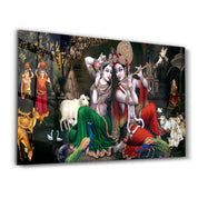 Lord Krishna | Glass Wall Art - Artdesigna