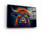 Cool Bull | Designers Collection Glass Wall Art - Artdesigna