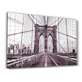 Brooklyn Bridge Retro Bronze | Glass Wall Art