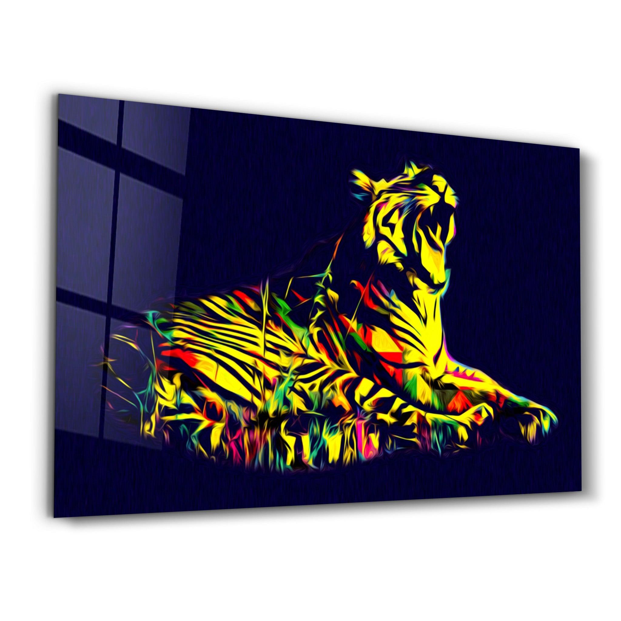 Colormix Tiger 2 | Glass Wall Art - Artdesigna