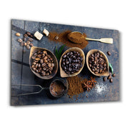 Coffee Beans | Glass Wall Art - Artdesigna