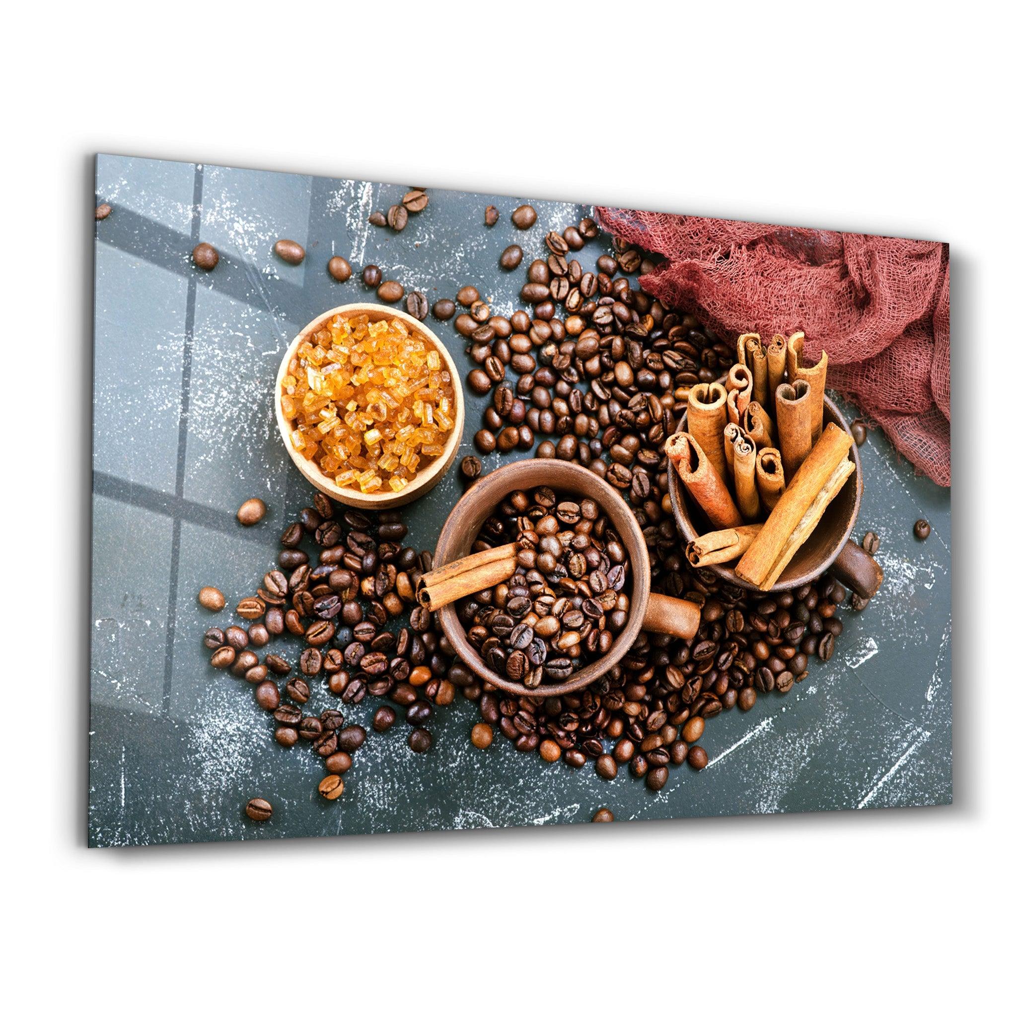 Coffee Beans V3 | Glass Wall Art - Artdesigna