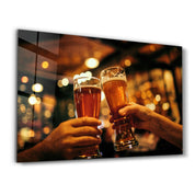 Cheers Beers| Glass Wall Art - Artdesigna