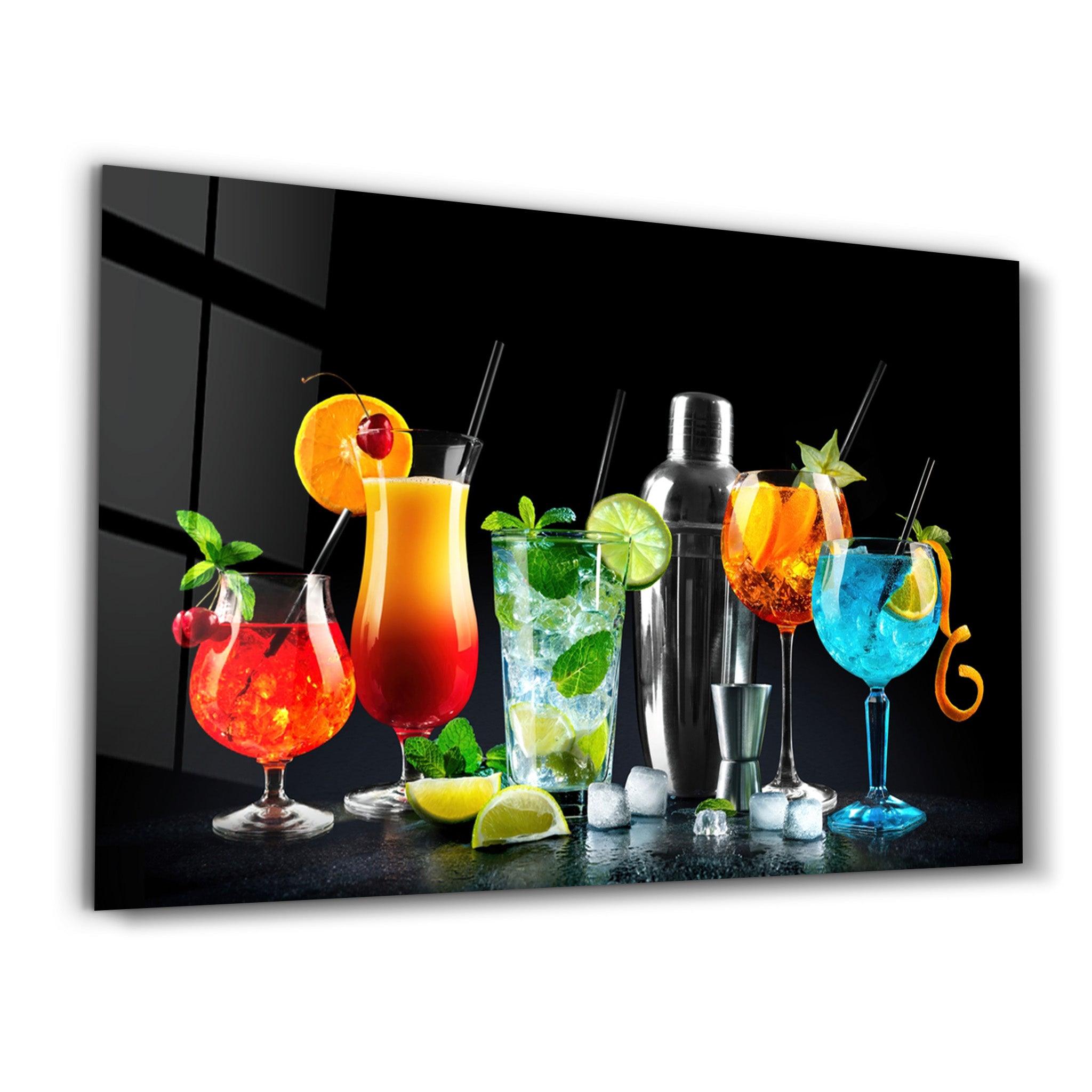 Cocktails Feast | Glass Wall Art - Artdesigna