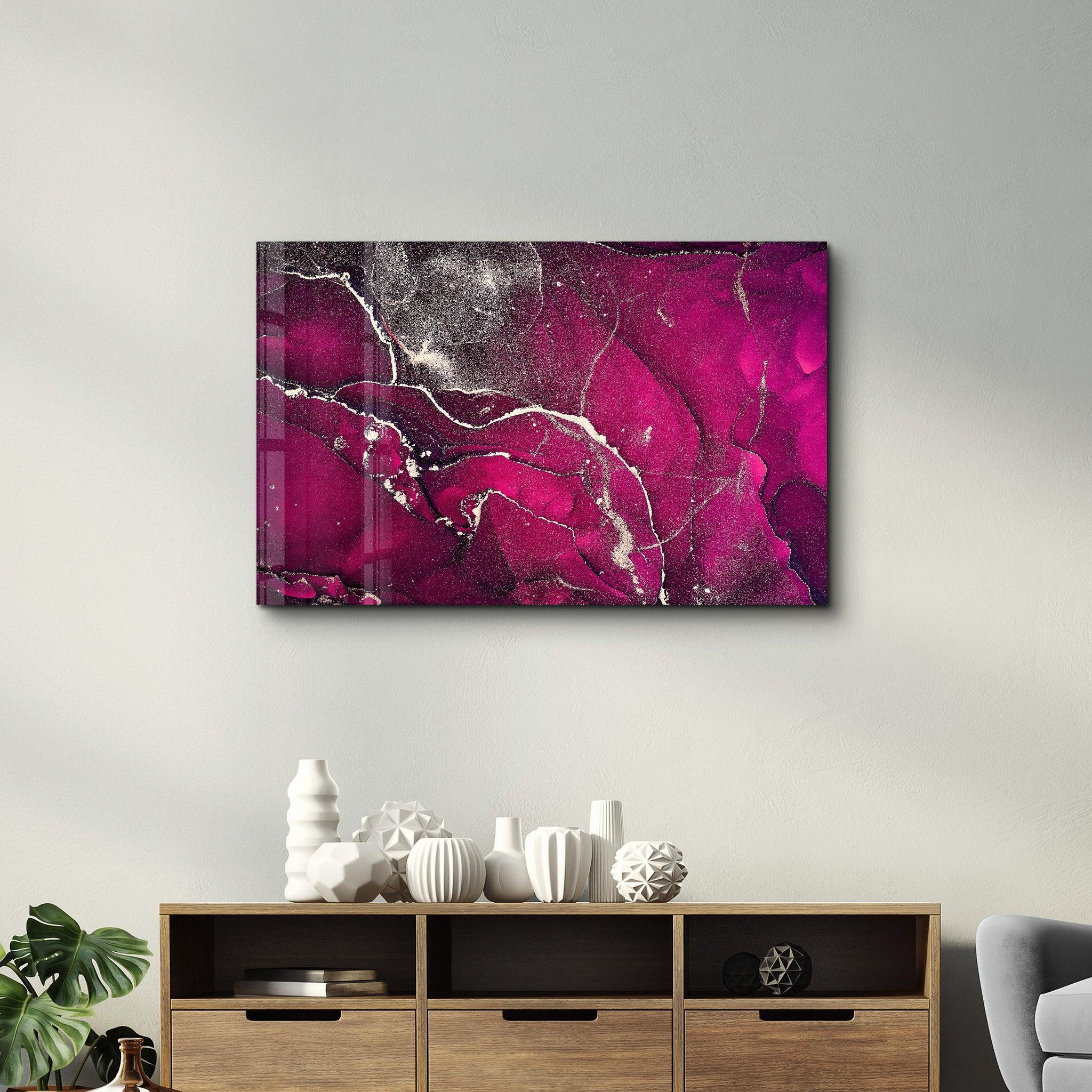 Purple Wave Pattern V2 | Glass Wall Art - Artdesigna