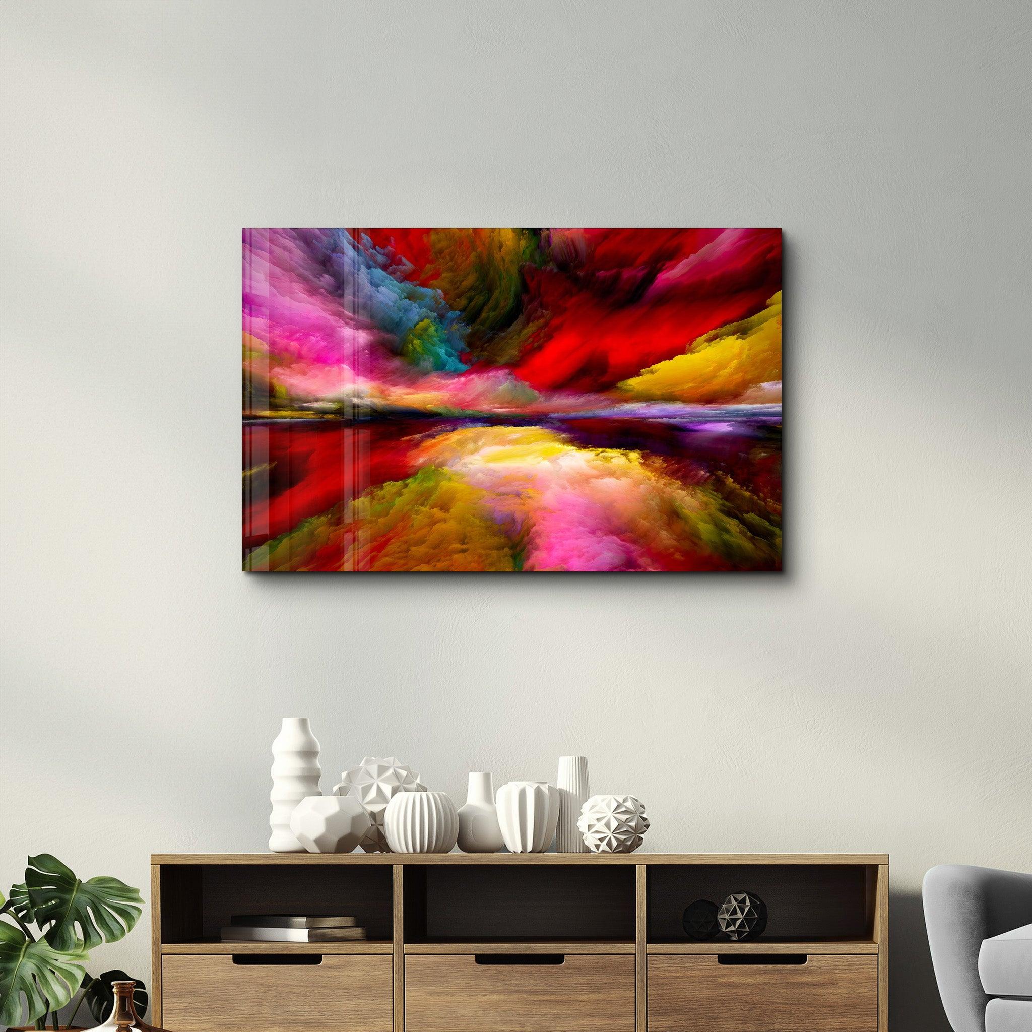 Abstract Colorful Clouds | Glass Wall Art - Artdesigna