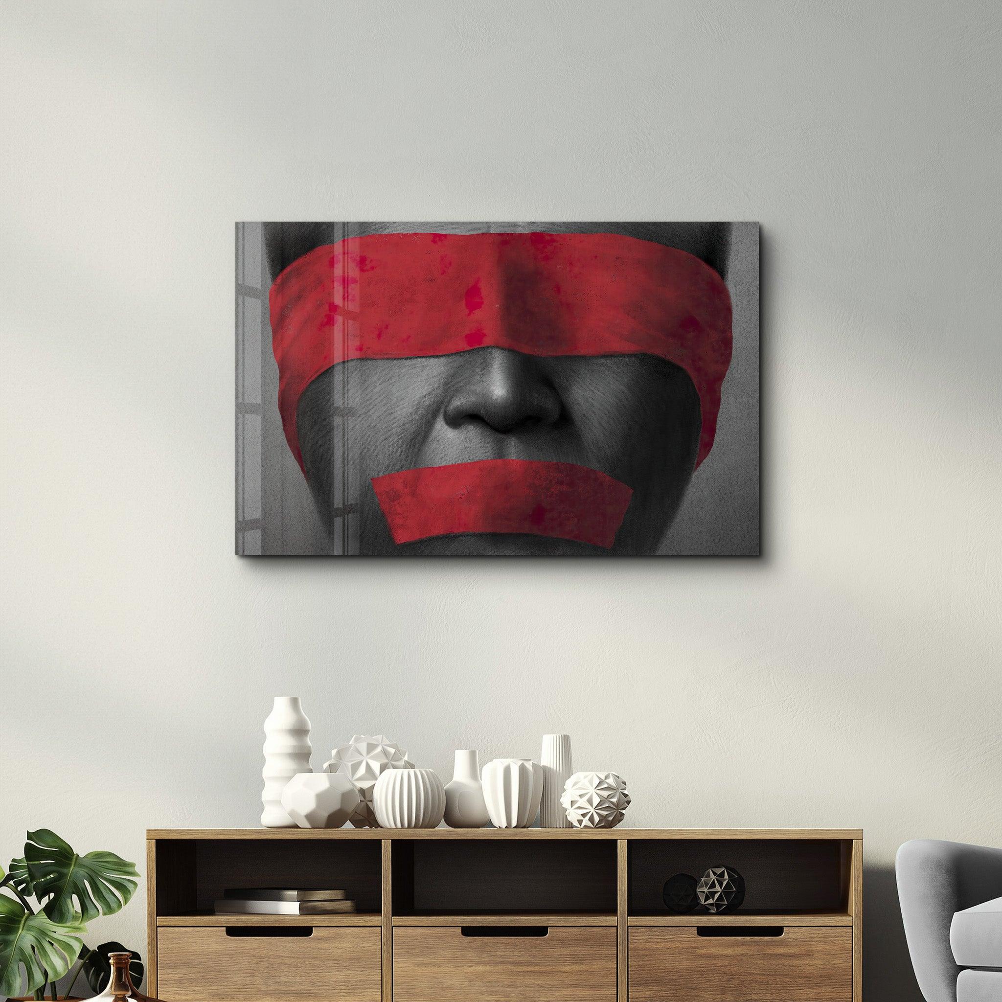 Covered in Red | Glass Wall Art - Artdesigna