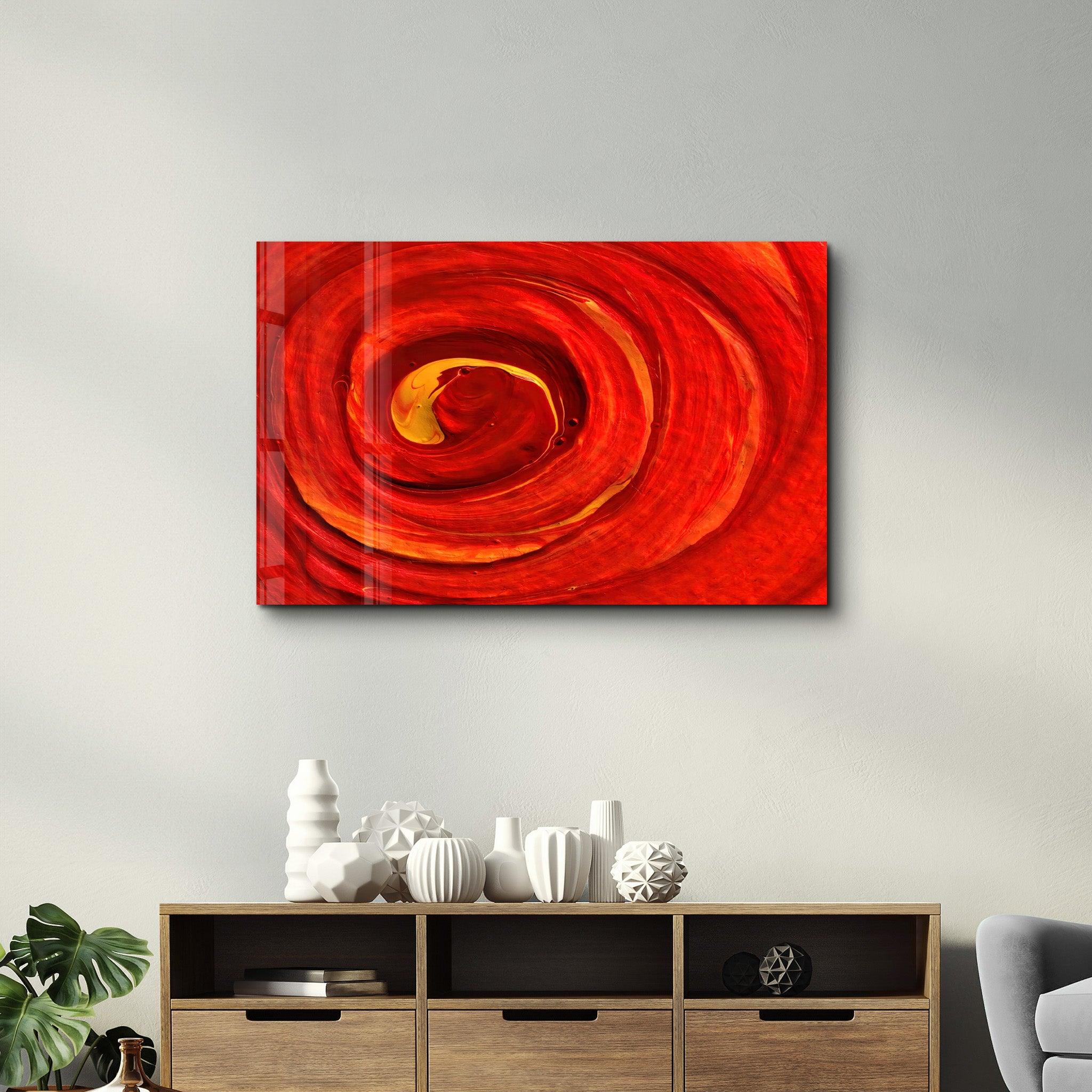 Red Gradient | Glass Wall Art - Artdesigna