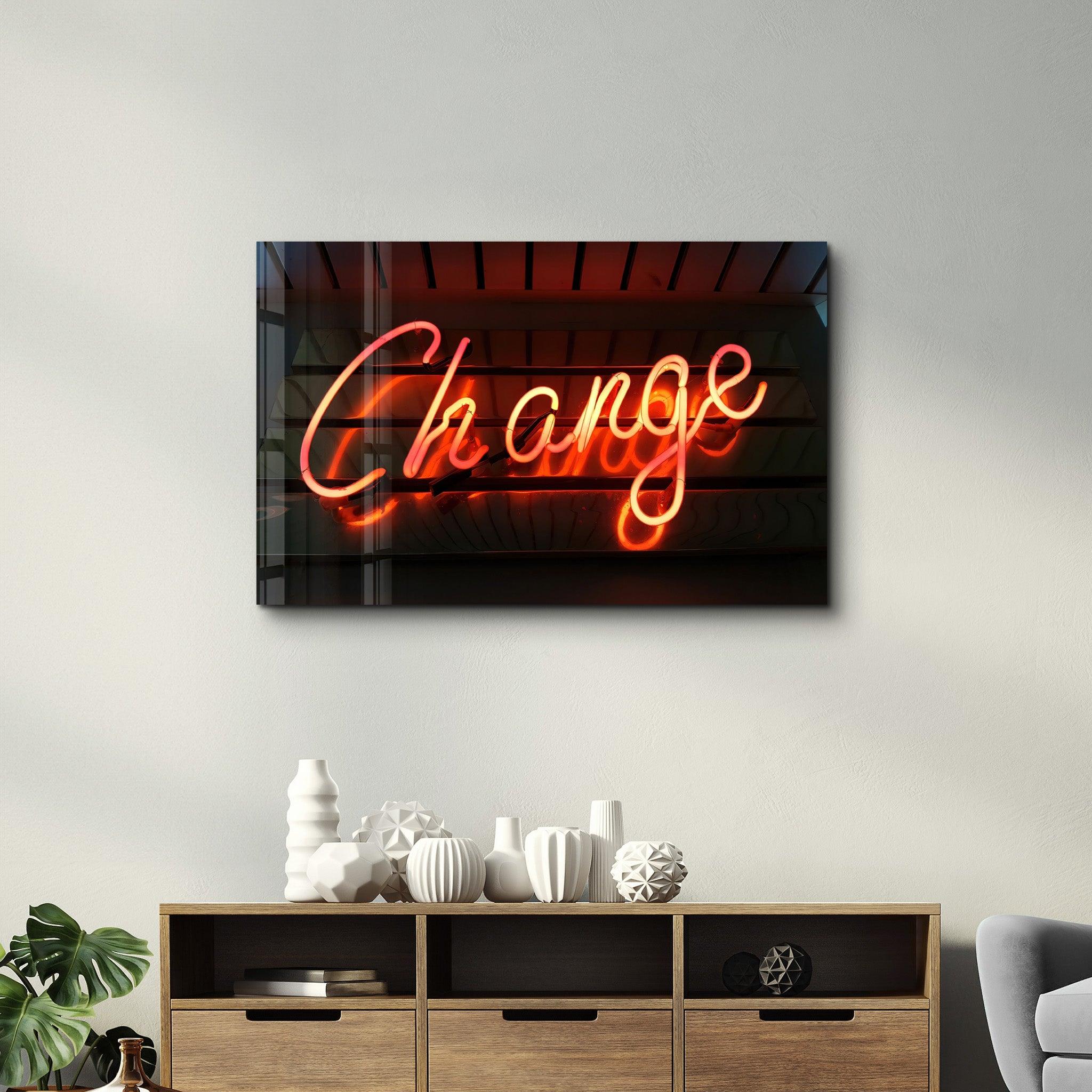 Change | Glass Wall Art - Artdesigna