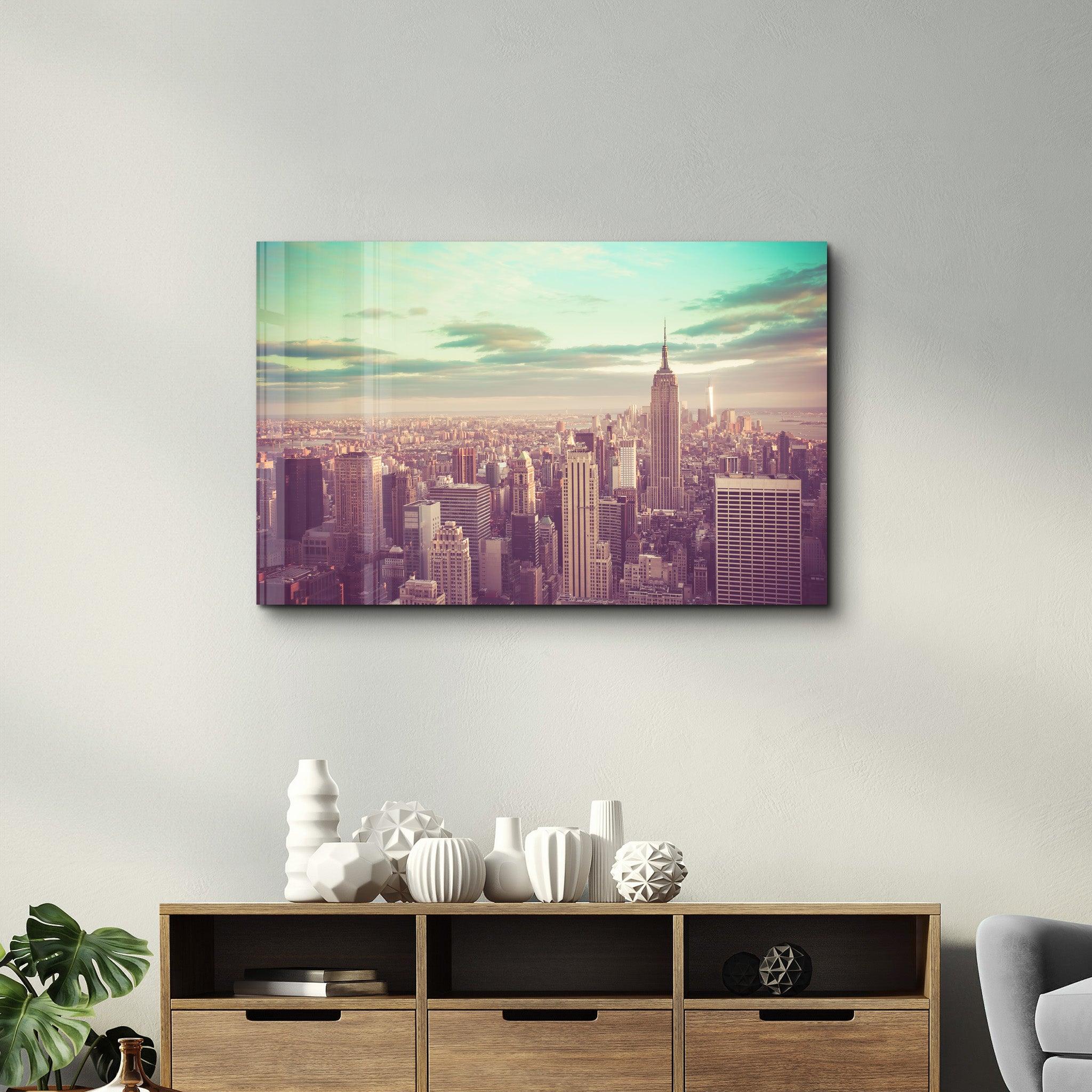 New York City | Glass Wall Art - Artdesigna