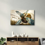 The Rusty Propeller | Glass Wall Art - Artdesigna