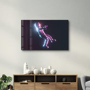 Astronaut Neon | Glass Wall Art - Artdesigna