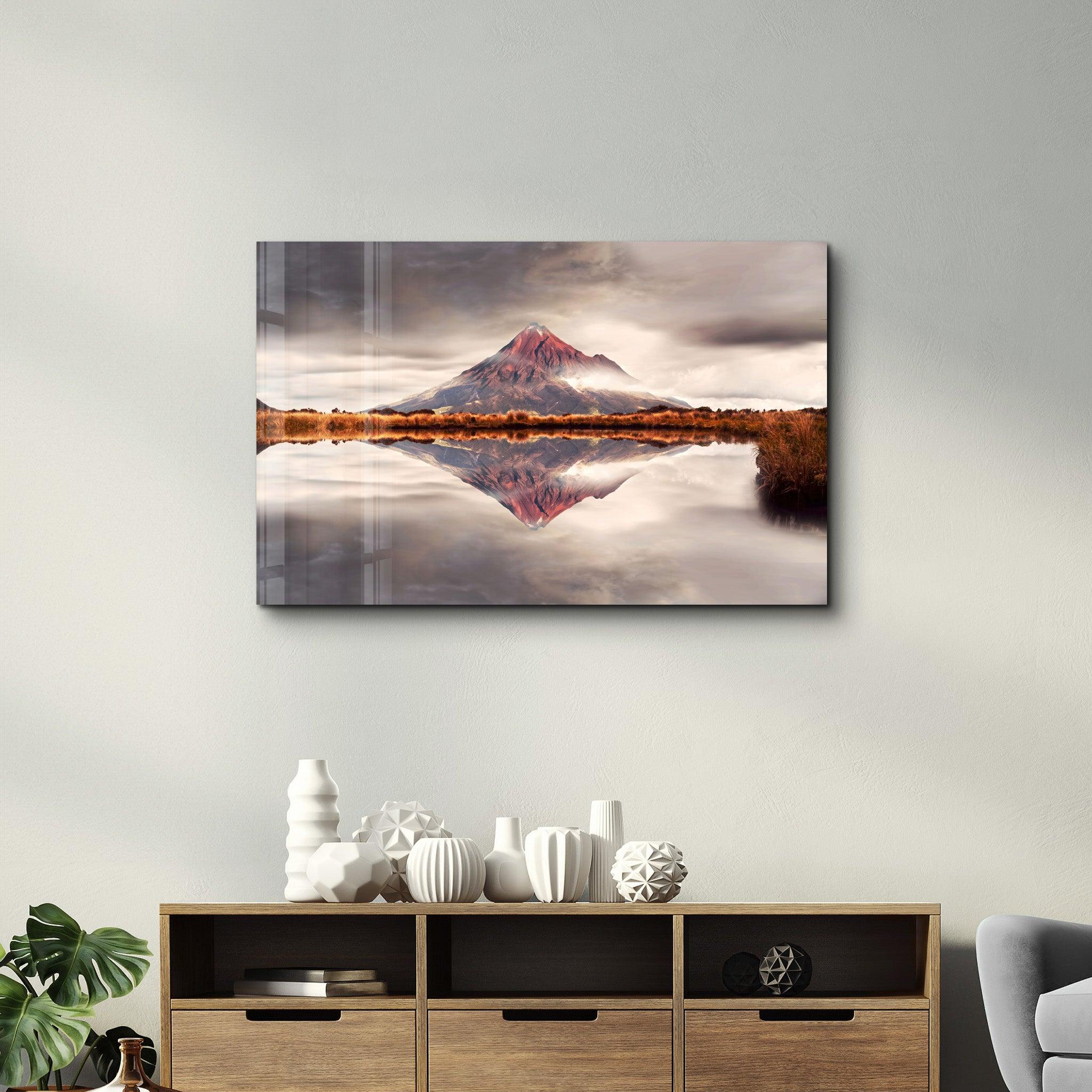 The Extinct Volcano | Glass Wall Art - Artdesigna